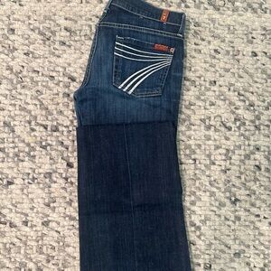 Dark Wash Women's Bootcut Jeans with Contrast Back Stitching